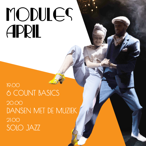 modules april, 6ct basics, dansen met de muziek, solo jazz
