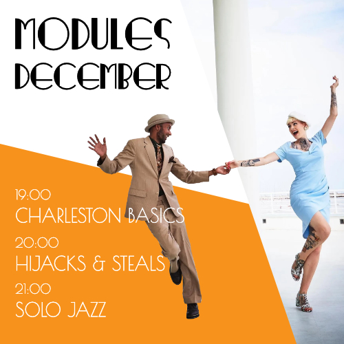 modules december, charleston basics, hijacks and steals, solo jazz